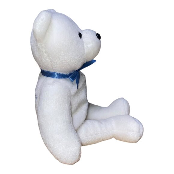 March Of Dimes "Hero" WalkAmerica 2001 Limited Edition White Plush Bear With Blu - Picture 4 of 9